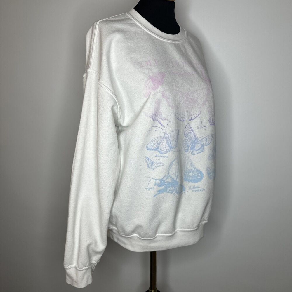 Goodie Two Sleeves Butterfly Collection Sweatshirt White Rainbow Print Large - Picture 5 of 9
